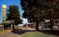 Magnolia Hotel Court Little Rock Arkansas ~ 1950s classic cars ~ unused postcard picture