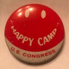 Vintage “Happy Camp US Congress” Political Pinback Button Red & White picture