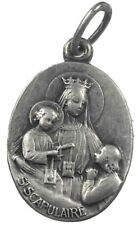 Vintage Catholic St Scapulaire Silver Tone  Religious Medal picture