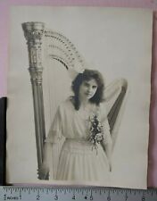 Orig c.1924 Beautiful Sexy Girl Harp Harpist 8x10 Photo by APEDA picture