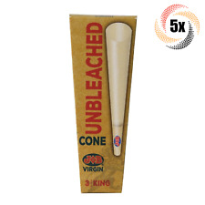 5x Packs Job Virgin Unbleached Cones King | 3 Cones Each | + 2 Rolling Tubes picture