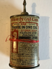 RARE Antique Three In One Oil Oiler Can w/ Original Paper LABEL NY Lead Spout picture