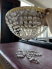 Vtg MCM Mid Century Modern Hanging Chandelier Light Crystal Lamp Victorian picture