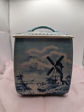 Vtg  Dutch Zaandam Holland Windmill/ Boats Biscuit Cookie Tin - West Germany picture