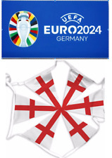 10 20 50 Metre's England Euro 2024 Triangle 20 XL Flag Bunting Fast FREE Post picture