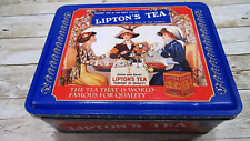 Vintage Lipton Metal Can Tin with Lid  in good condition picture