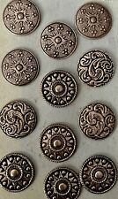 Intricate Vintage Pewter buttons- Norwegian -12 Buttons-3 Designs picture