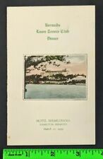 Vintage 1939 Hotel Bermudian Lawn Tennis Club Hamilton Bermuda Graphic Menu picture