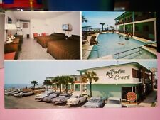 Myrtle Beach SC palm crest apartment motel TV on swimming pool 1960s cars picture
