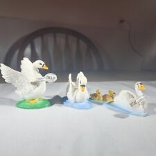Bullyland Swans Vintage Lot Of 3 Made In Germany Plastic Collectibles Figurines  picture
