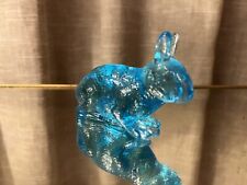 Mosser Glass Blue Bunny Rabbit Figurine Figure Vintage 3
