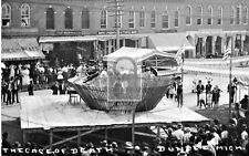 Cage Of Death Bicycle Amusement Show Dundee Michigan MI Reprint Postcard picture