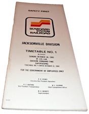 OCTOBER 1983 SEABOARD SYSTEM JACKSONVILLE DIVISION EMPLOYEE TIMETABLE #1 picture
