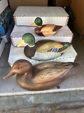Lot of 3 Decorative Ducks Wooden Ceramic Avon picture