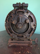antique vintage holtzer cabot pancake early electric motor fan brass nameplate picture
