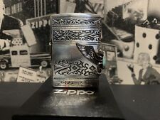Zippo Lighter Indian Spirit Eagle Natural Stone Silver Japan New picture