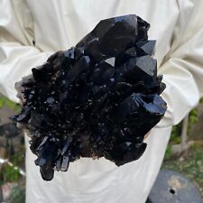 5.1lb Large Natural Black Smoky Quartz Crystal Cluster Rough Mineral Specimen picture
