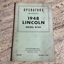 1948 Lincoln Ford Model 876H Operators Manual Book Illustrated PB picture