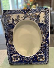 Tahchashi Blue White Royal Peacock Porcelain Picture Frame picture