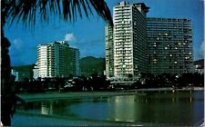 Vtg Honolulu Hawaii HI The Ilikai Hotel on Waikiki Beach View Postcard picture