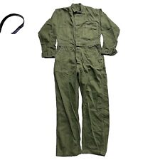Vtg 1940s WW2 US Army HBT Laurel Leaf Coveralls Size 40 OD Green 40s Mechanics picture