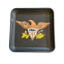 Vintage American Eagle Serving Tray Wall Decor Folk Art Americana Tole Painted picture