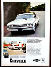 White Chevy Chevelle SS 396 Sport Coupe Original 1967 Vintage Print AD picture