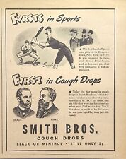 Smith Bros Cough Drops Baseball Doubleday Cooperstown Vintage Print Ad 1945 picture