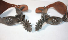 Vintage Les Vogt spurs with Beautiful tooled leather straps  picture