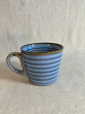 Starbucks Coffee Mug Cup ~ Light Blue & Brown Ribbed Ceramic Mug ~ 12 oz ~ 2008 picture