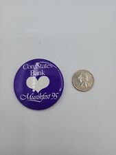 Vintage 1995 Musikfest Festival Core States Bank Heart Round Pinback Pin Button picture