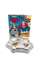  Wilton Super Hero Cake Pan Set Batman & Superman W/Factory Box 1977 picture