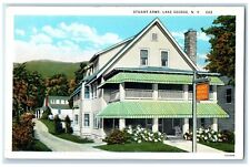 c1930's View Of Stuarts Arms Hotel Lake George New York NY Vintage Postcard picture