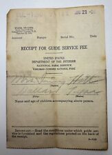 GUIDE FEE SERVICE RECEIPT: 1936 CARLSBAD CAVERNS Natl Park Service - New Mexico picture