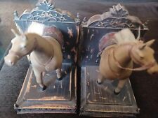2  Rustic  Horse Bookends Bookshelf Paperweight Rustic Home Decor Vintage picture
