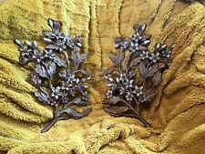 Vintage MCM Syroco Gold Birds Dogwood Branch Wall Decor 2 Piece Set picture