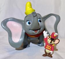 Vintage Walt Disney DUMBO & TIMOTHY Plastic Posable Toy Doll Figure Cake Topper picture