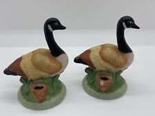 Vintage Biedermann Porcelain Figurines Pair Of Canada Geese Goose Sri Lanka READ picture