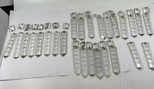 Lot of 24 Antique Vtg Crystal Chandelier Spear Prisms 5” L + Extra Pieces picture