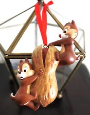 DISNEY STORE Chip N Dale NUT Resin 4”  Christmas Ornament picture