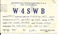 QSL  1952 Mooresville North Carolina     radio card picture