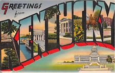 Kentucky KY Greetings From Large Letter Linen 47426 Postcard picture