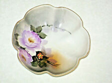 Antique 1920's Noritake Porcelain Footed Bowl Lavender Flowers  picture