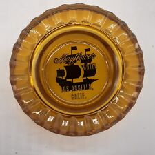 Vintage Amber Color Glass Mayflower Hotel Los Angeles California Ashtray picture