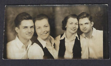 Vintage Photo Booth Strip B&W Snapshots Couple Boyfriend Girlfriend Sweethearts picture