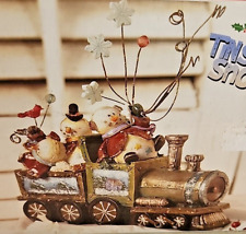 Kirkland Tinsel Town Snowman Train Christmas Winter Figurine Choo Choo NEW picture