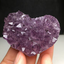 105g Natural AMETHYST CLUSTER  Mineral Specimens, Hand-Carved Iove Hearts. picture