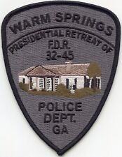 WARM SPRINGS GEORGIA President Franklin D Roosevelt SUBDUED POLICE PATCH picture