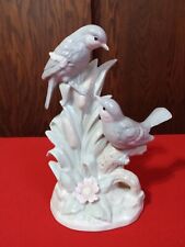 Porcelain Figurine Blue Birds With Cat Tails picture