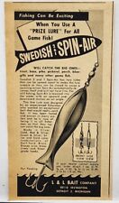 1954 L&L Bait Swedish 2 & 1 Spin-Air Fishing Print Ad Detroit Michigan picture